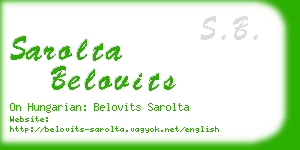 sarolta belovits business card